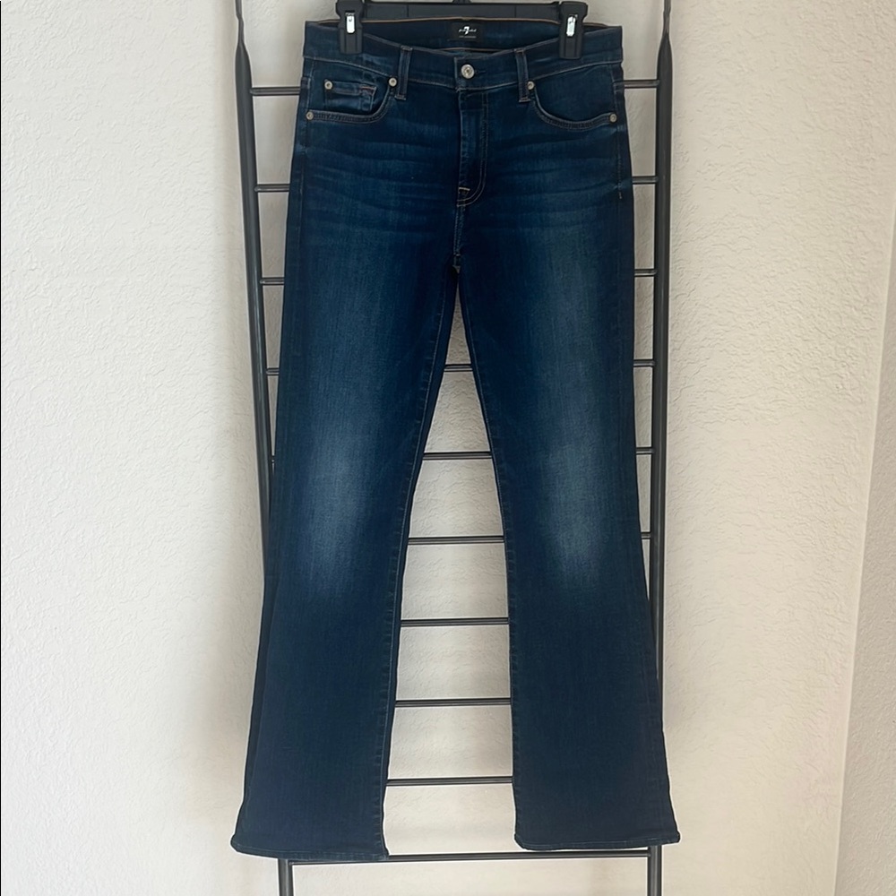 7 For All Mankind Blue Boot Cut Jeans with Modern Fading